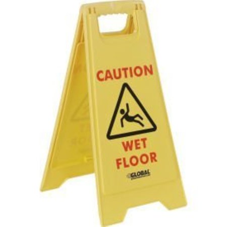 GLOBAL EQUIPMENT Global Industrial„¢ Floor Sign 2 Sided - Caution Wet Floor 338